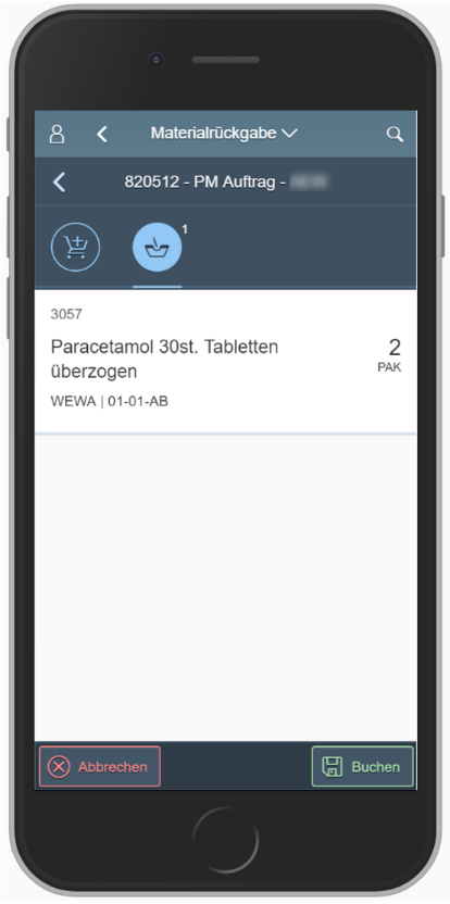 SAP MM App: Rückgabe