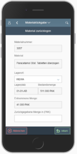 SAP MM App: Materialr&uuml;ckgabe