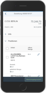 SAP MM App: Wareneingang zur Bestellung