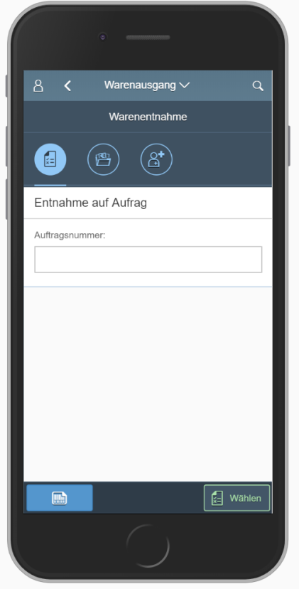 SAP MM App: Entnahme auf Auftrag