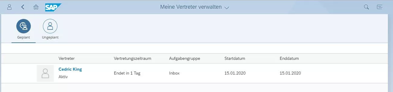 Meine Vertreter verwalten
