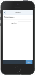 App: Lagerfach-Information