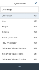 Festlegung der Lagernummer mittels SAP WM App