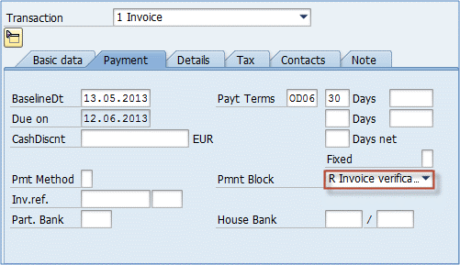 sap miro assignment field