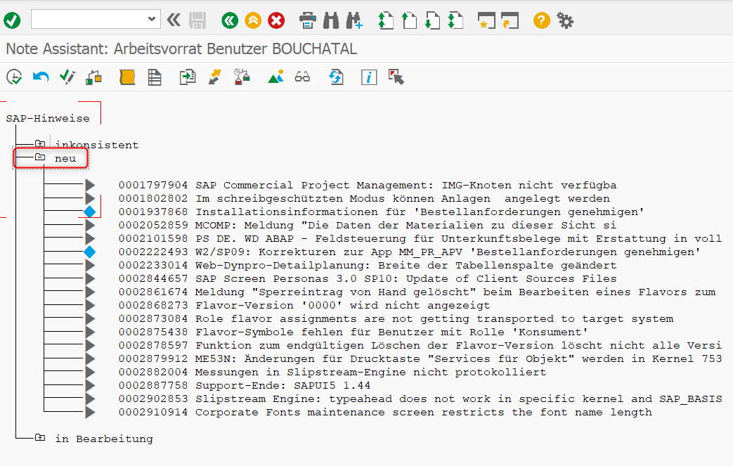 Compatibilitycheck Stock Room Management: Note Assistant Arbeitsvorrat Benutzer