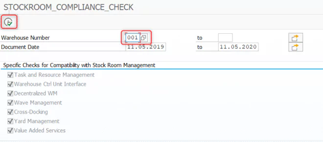 Stockroom Compliance Check im Stock Room Management