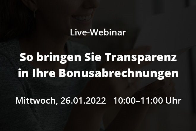 Live-Webinar Transparenz in Bonusabrechnungen